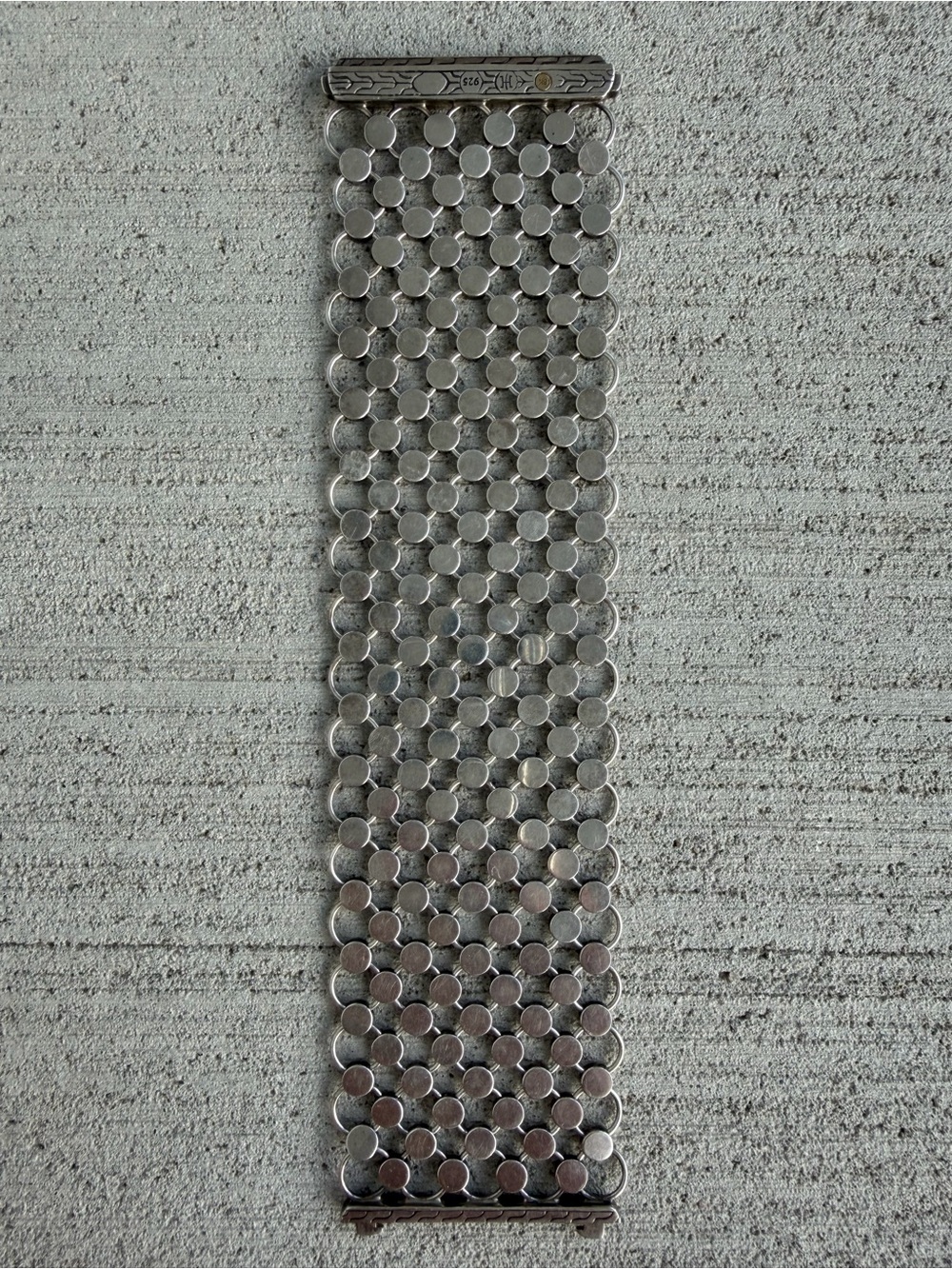 Rare John Hardy Dot Wide Cuff Bracelet 925 Sterling Silver 18K Gold 6 Dot 74.5g - Picture 8 of 12